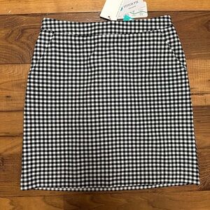 Skies Are Blue Black and White Gingham Checkered Pencil Skirt